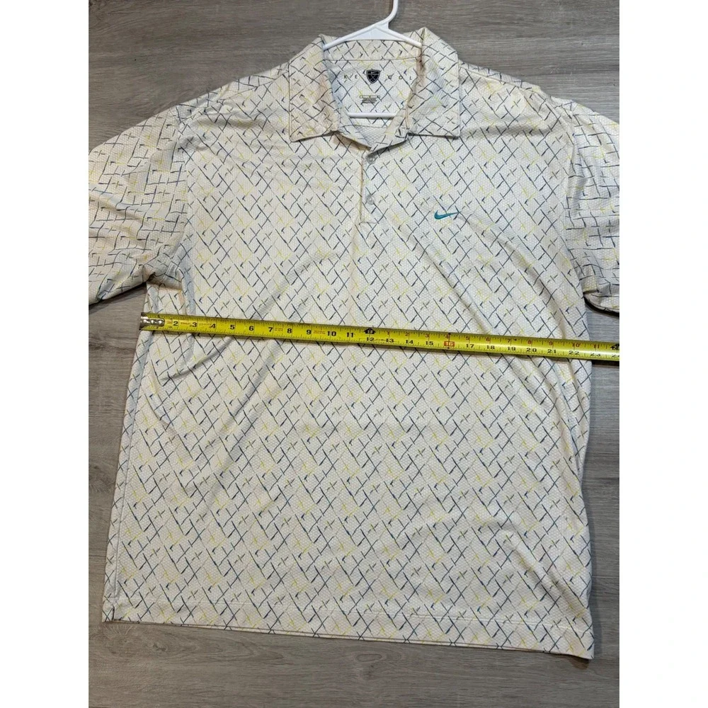 Nike Golf Polo Shirt‎ Dri-Fit Athletic Golfing Patterned Large